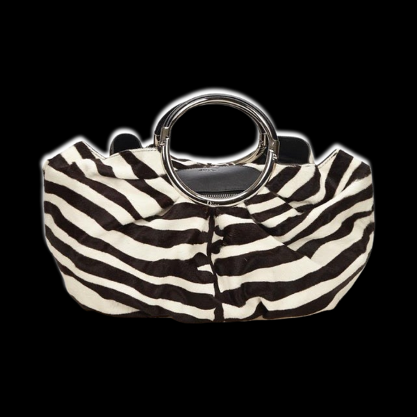 Vintage Christian Dior Soft Babe Calf Hair Zebra Animal JazzClub Collection Bag