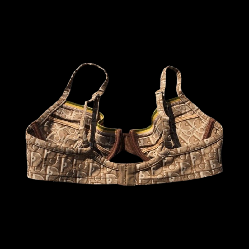 Christian Dior by John Galliano Jacquard Monogram Logo Rasta bra