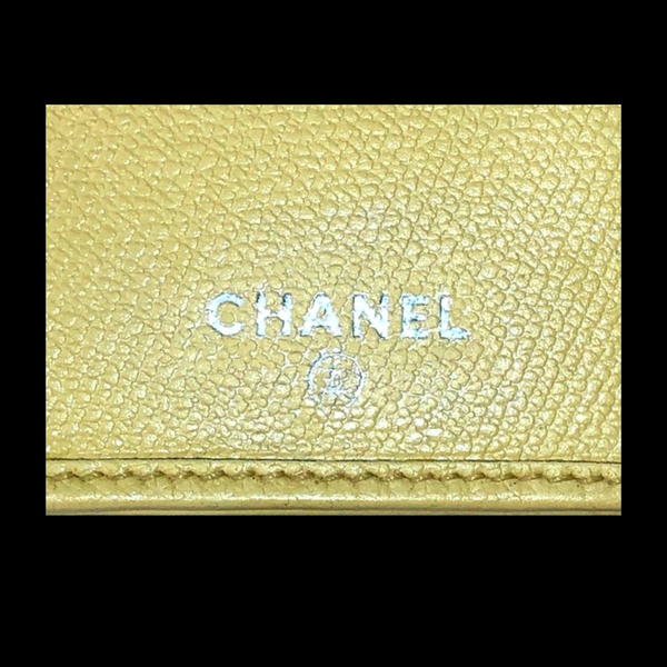 Vintage Chanel Y2K Yellow Caviar Leather Long Wallet