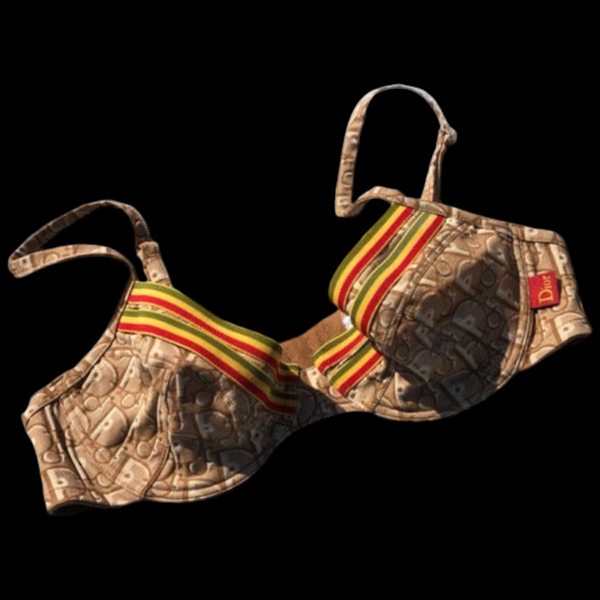 Christian Dior by John Galliano Jacquard Monogram Logo Rasta bra