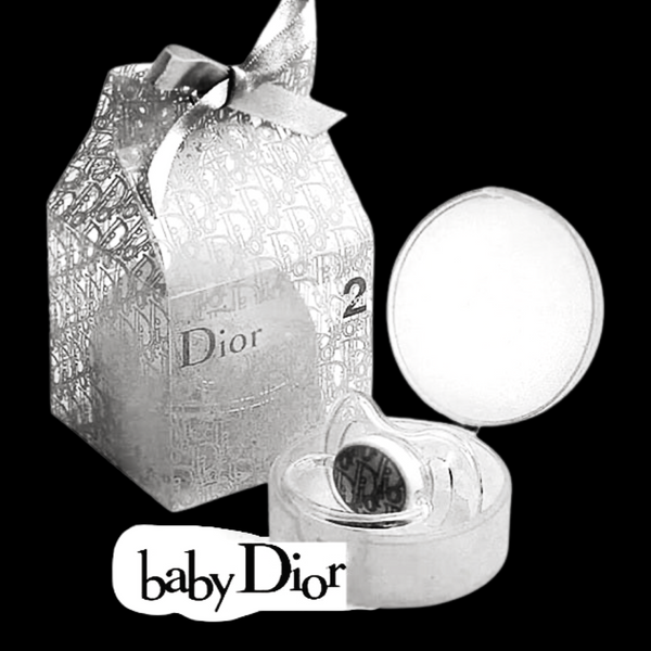 Baby Dior Limited Edition Couture Jacquard Signature Logo Soother Pacifier Dummy