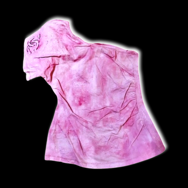 CHANEL Pink And White Tie Dye Runway Cruise Collection Monogram Logo Shirt