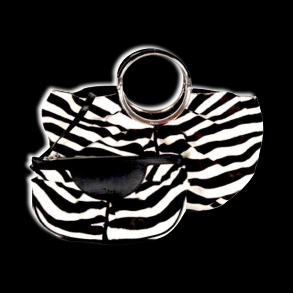 Vintage Christian Dior Soft Babe Calf Hair Zebra Animal JazzClub Collection Bag