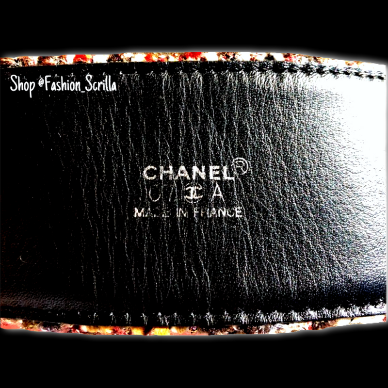 CHANEL Multi-color Wide Width Tweed Belt