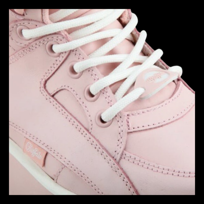 Buffalo London Towers High Pink Leather Platform Sneakers