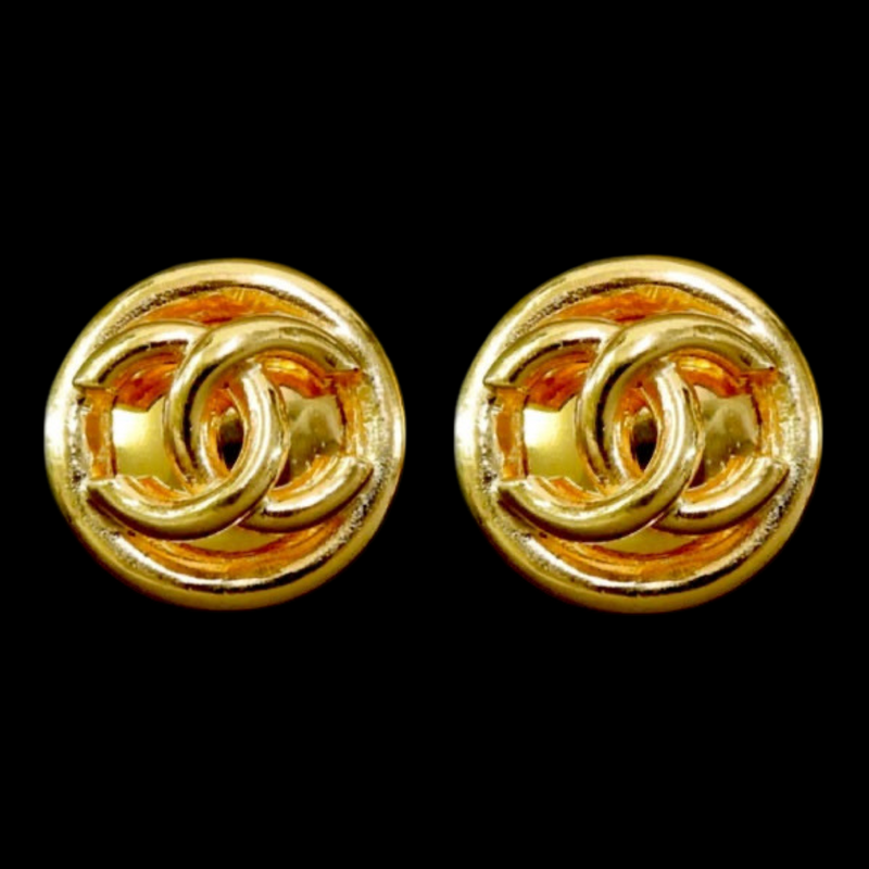 Vintage Chanel 80's Gold 'CC' Logo Clip On Earrings