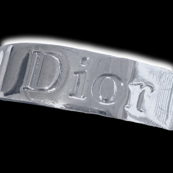 Vintage Dior By John Galliano Silver Hard Core Gambler Logo ID Curb Link Bracelet