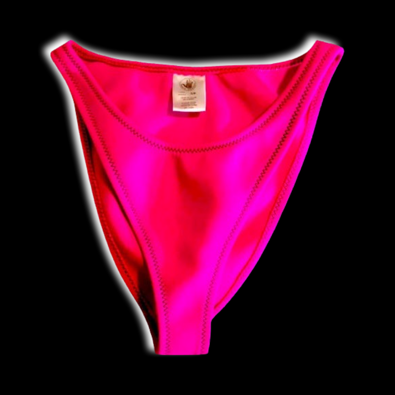 Vintage Body Glove Neon Pink High Cut Neoprene Bikini Bottoms