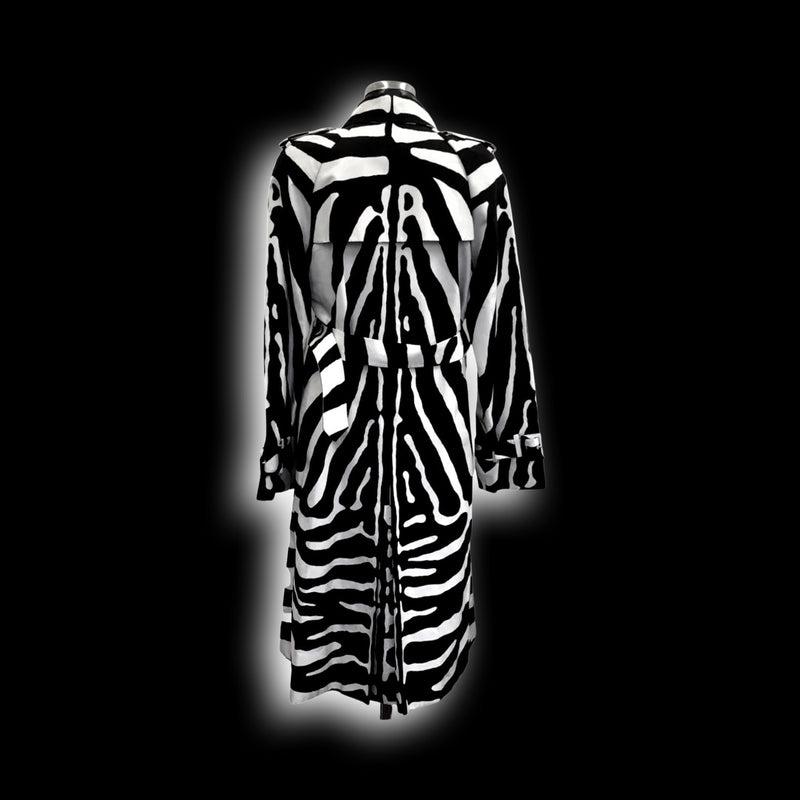 DIOR Vintage JazzClub Trench Coat Black & White Zebra Print Design