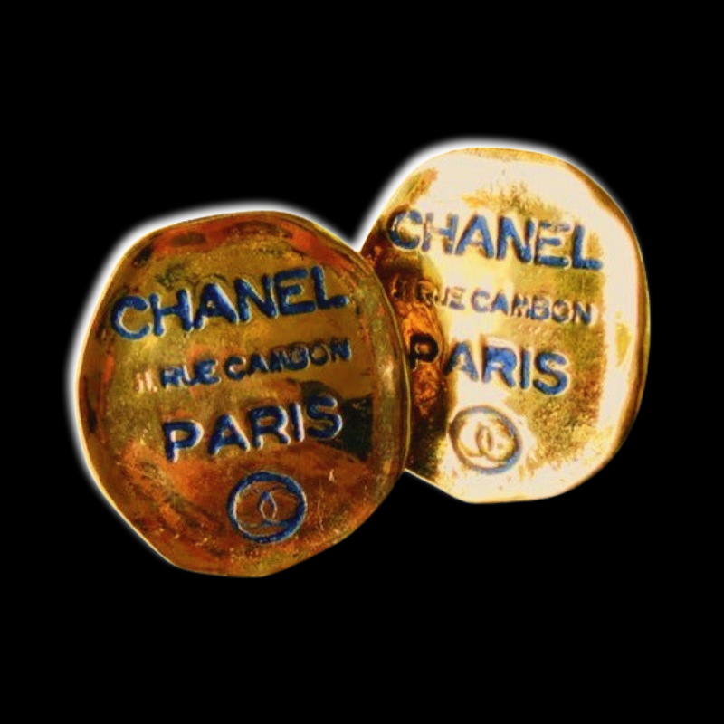 Vintage Chanel 31 Rue Cambon 24kt Gold Pated clip earrings