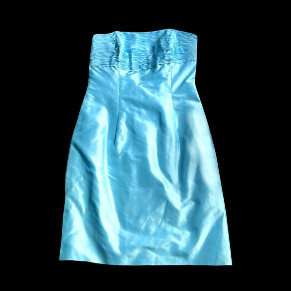 Vintage Marisa Baratelli Pure Silk Baby Blue Cocktail Mini Dress