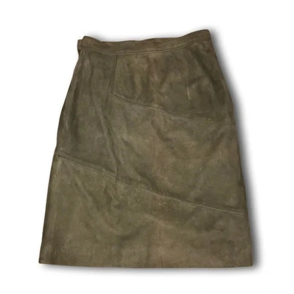 Vintage Gucci By Tom Ford Spiral Stitching Cascade Leather Suede Skirt