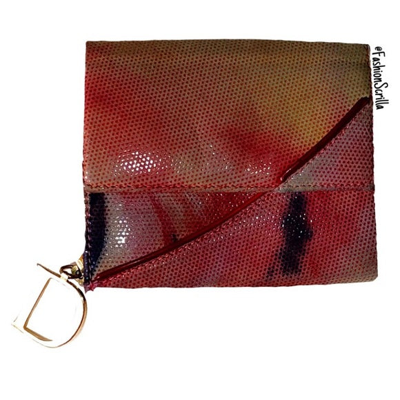 Vintage Dior By John Galliano Limited Edition Coordinating Water Color Tie Dye Saddle Bag Matching Wallet