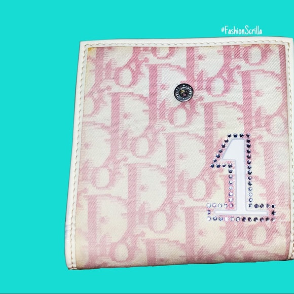 Dior By John Galliano Vintage Girly Pink Monogram Logo Wallet