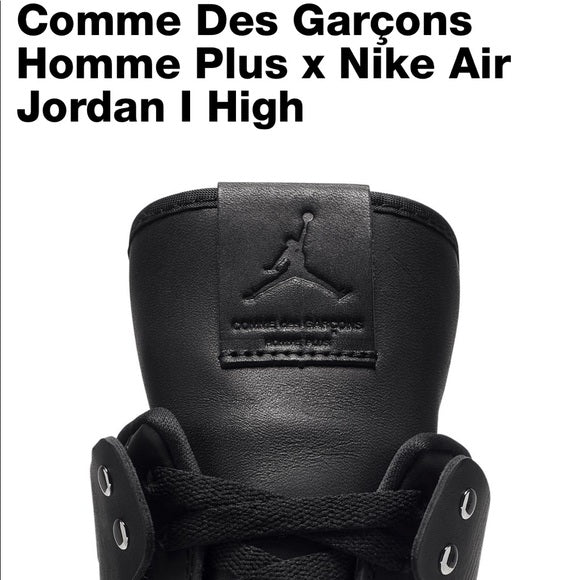 Comme Des Garçons Homme Plus Black Leather Nike Air Jordan 1 Limited Edition Men’s Sneakers