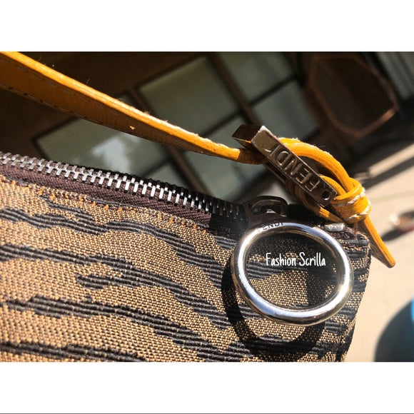 Fendi Vintage Y2K Tiger Print Canvas Mini Bag