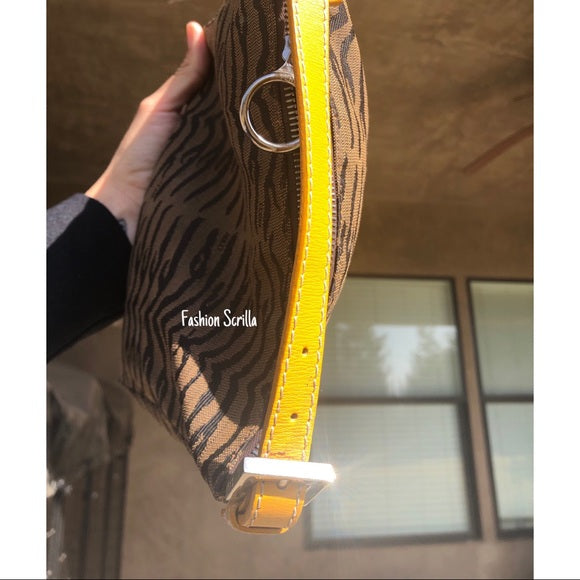 Fendi Vintage Y2K Tiger Print Canvas Mini Bag