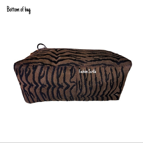 Fendi Vintage Y2K Tiger Print Canvas Mini Bag