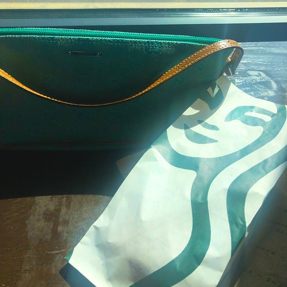 Vintage Gucci By Tom Ford Green Blue Brown Monogram Logo GG Supreme Mini Pochette Boat Bag