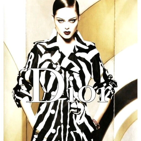 DIOR Vintage JazzClub Trench Coat Black & White Zebra Print Design