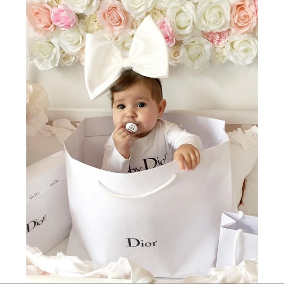 Baby Dior Limited Edition Couture Jacquard Signature Logo Soother Pacifier Dummy