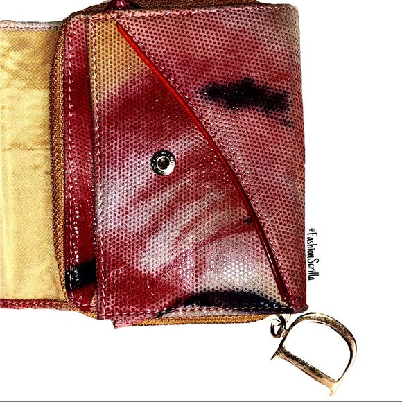 Vintage Dior By John Galliano Limited Edition Coordinating Water Color Tie Dye Saddle Bag Matching Wallet