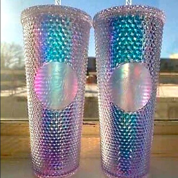 Starbucks Aurora Iridescent Unicorn Studded tumbler Spiked Bling limited edition