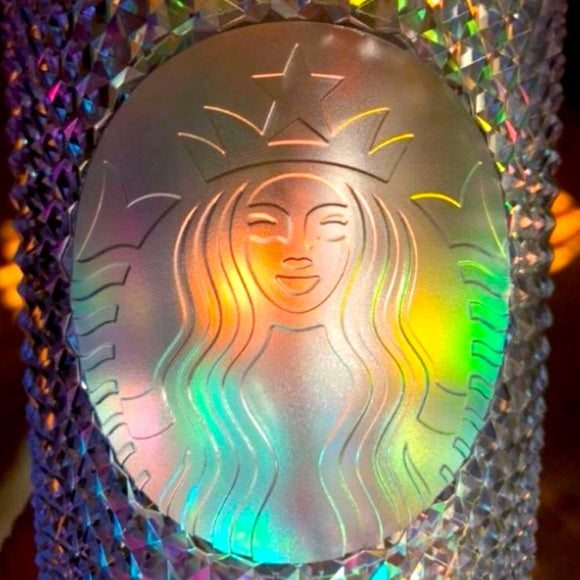 Starbucks Aurora Iridescent Unicorn Studded tumbler Spiked Bling limited edition