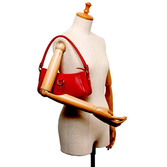 Vintage Gucci Red Leather Rolled Handle Shoulder Bag