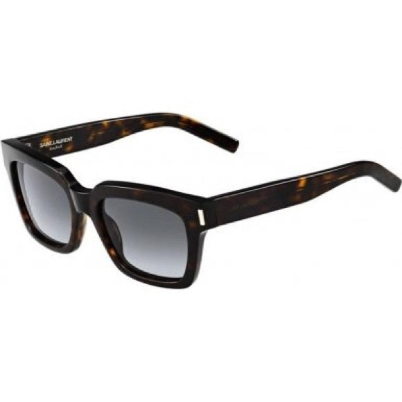 Yves Saint Laurent Black Tortoise Square Lens  Sunglasses leopard print