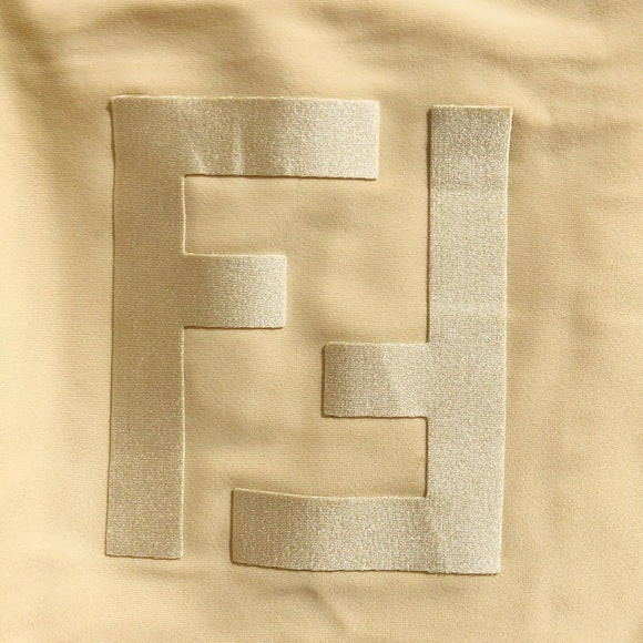 Vintage Fendi Off-White Ivory FF Logo Monogram One Piece Swimsuit