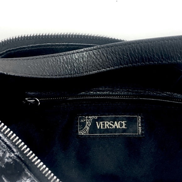 Vintage Gianni Versace Collection Black Crescent Moon Boho Mini HandBag Shoulder Bag