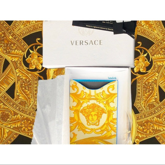 Versace Medusa Gold Blue off-white Phone Holder Card Holder Wallet