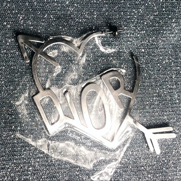 Dior Vintage John Galliano Skool Girls Silver Cupids Heart & Arrow Runway Earrings