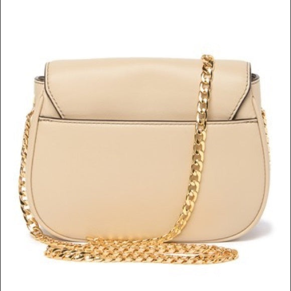 Marc Jacobs Antique Beige Gold Chain Off-White Leather Crossbody Shoulder Bag