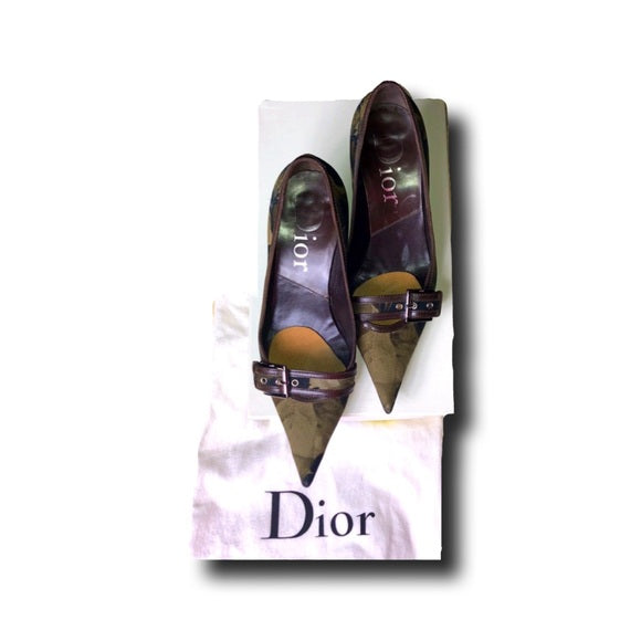 Vintage Dior John Galliano Rasta  Runway Military Street Chic Leather Stiletto Heels