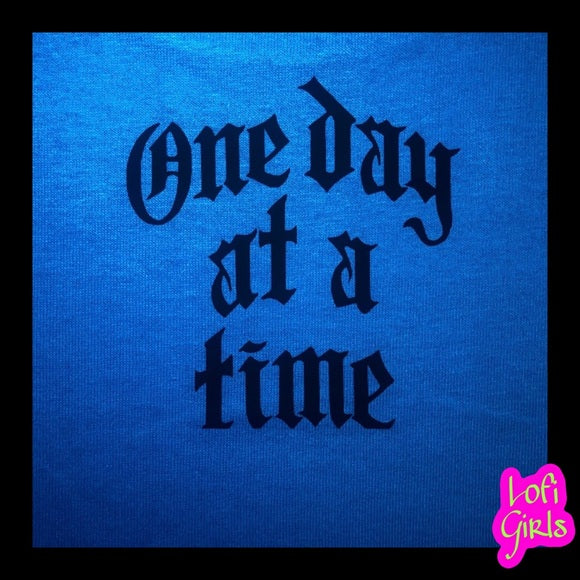 One Day At A Time Quote Custom Lofi Girls Premium Vinyl Youth Shirt