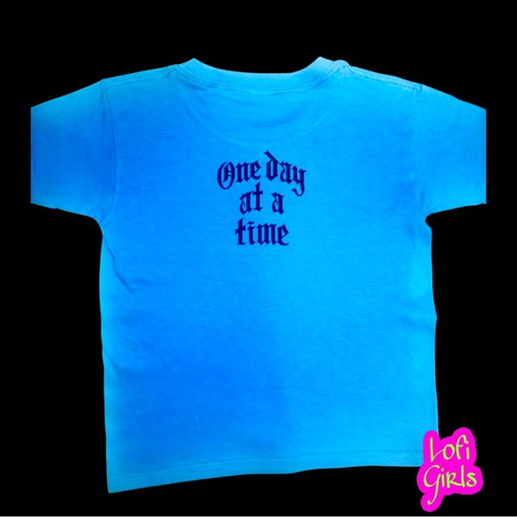 One Day At A Time Quote Custom Lofi Girls Premium Vinyl Youth Shirt